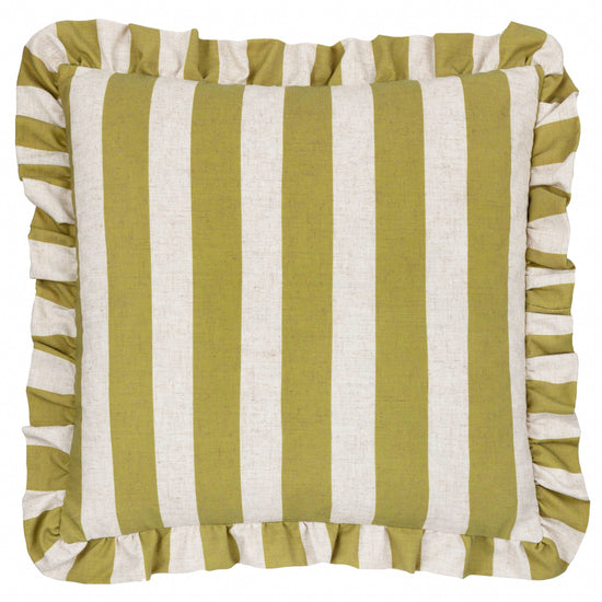 Linen Stripe Ruffle Cushion detail