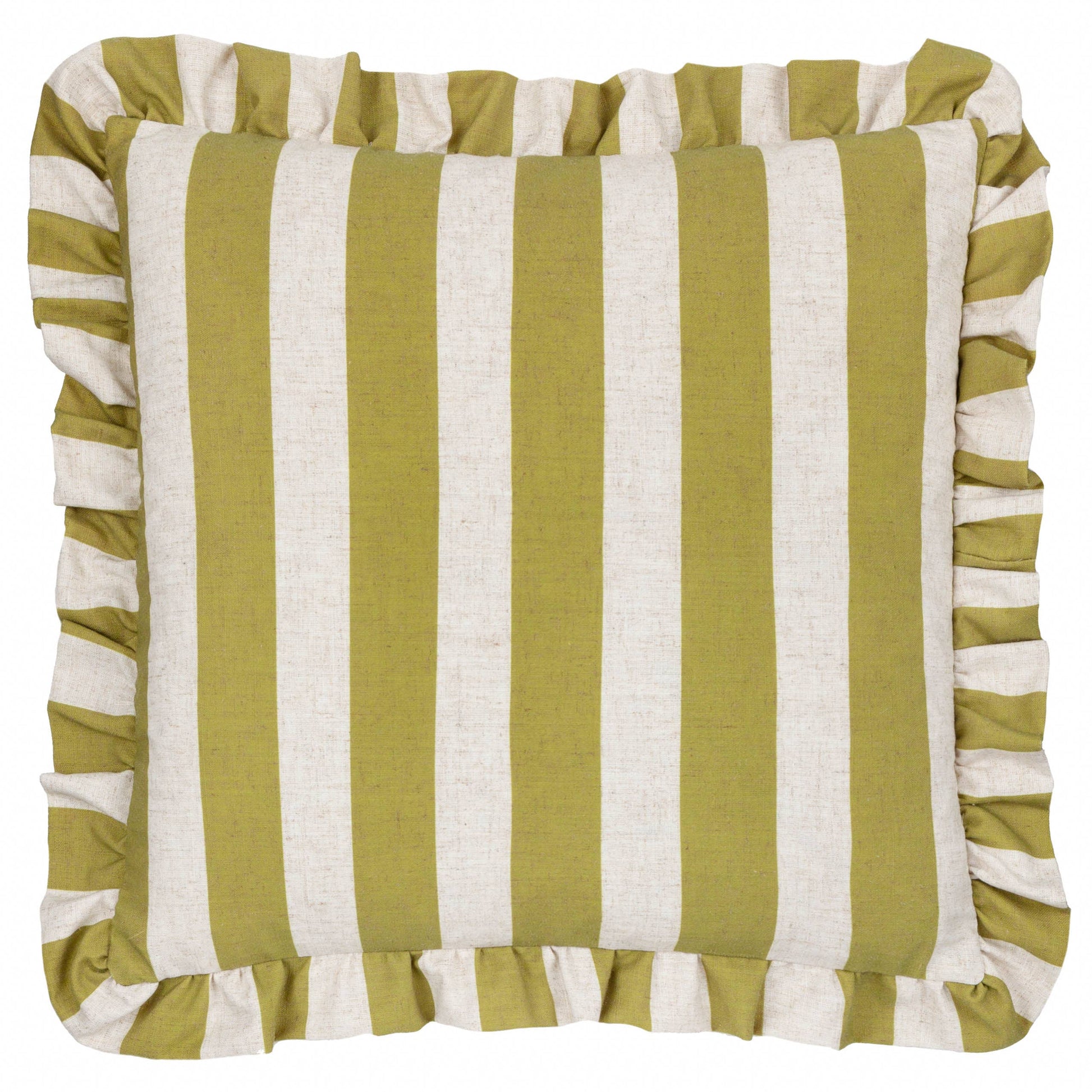 Linen Stripe Ruffle Cushion detail