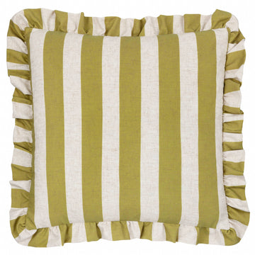 Linen Stripe Ruffle Cushion detail