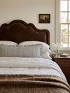 Stipe Bolster Cushion with Ruffle Edge - Black & White