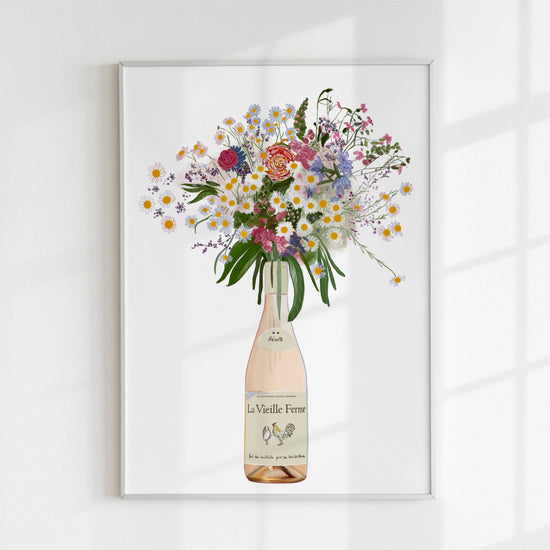 Chicken Wine and Wild Flowers Art Print