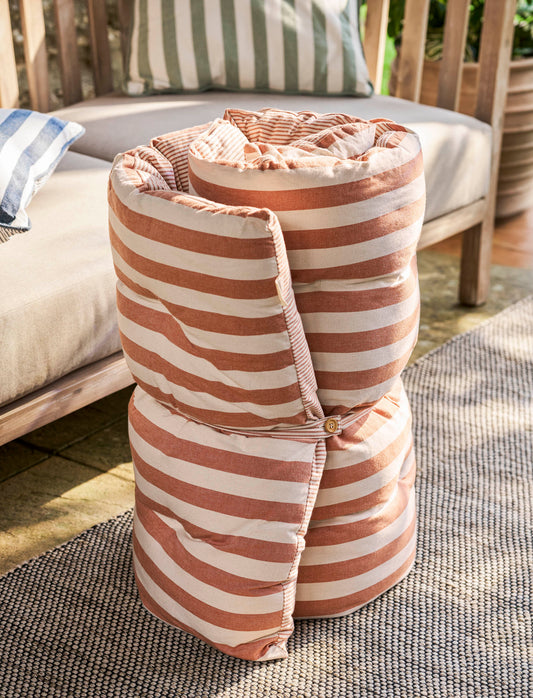 Harlton Roll Out Cushion Wide Stripe - Terracotta (Pack of 2)