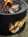 Sarsden Steel Round Fire Pit & Log Store