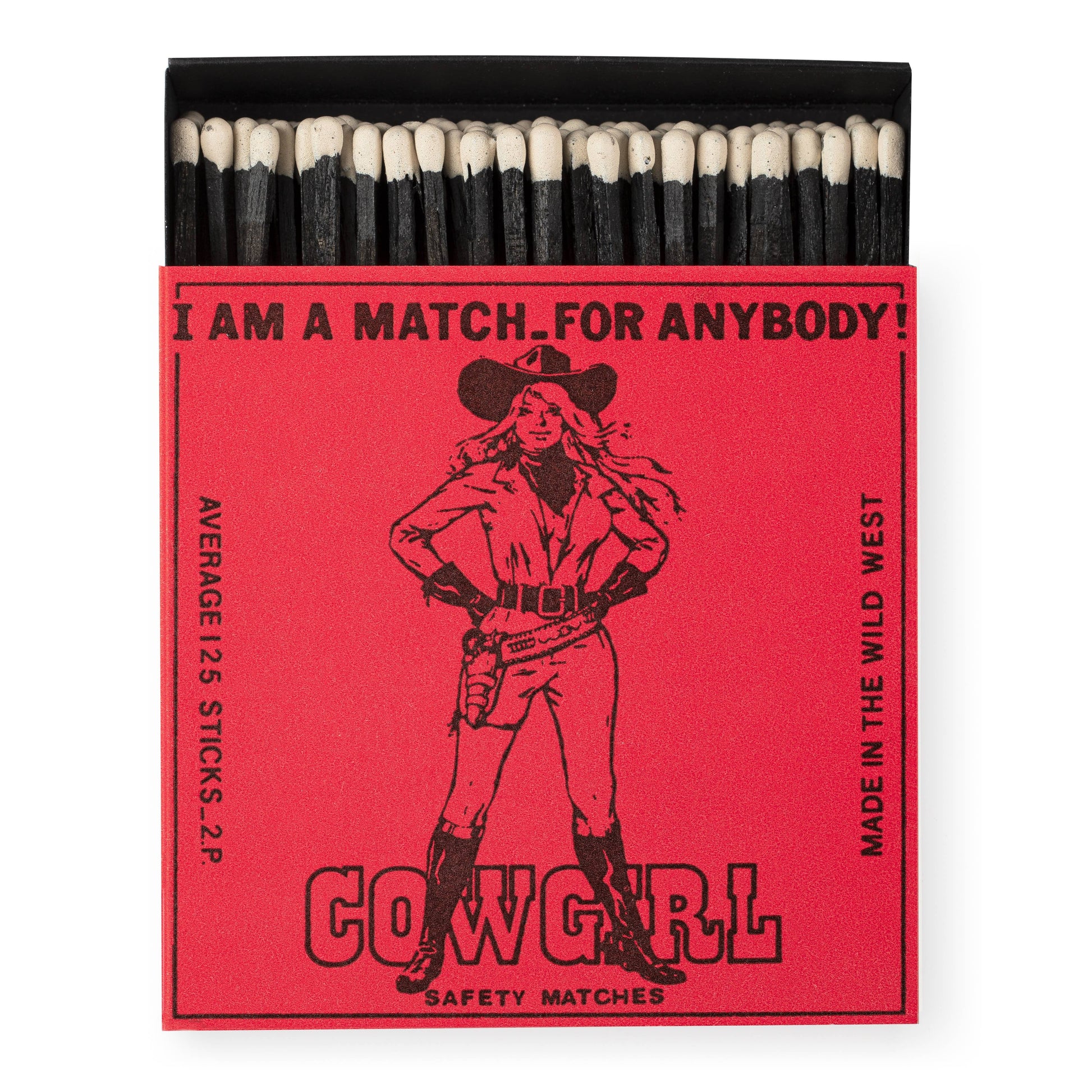 Cowgirl Square Safety Matches