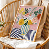 Bloom & Stripe – Abstract Floral Vase Wall Art