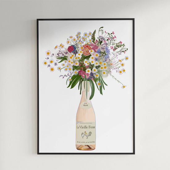Chicken Wine and Wild Flowers Art Print detail