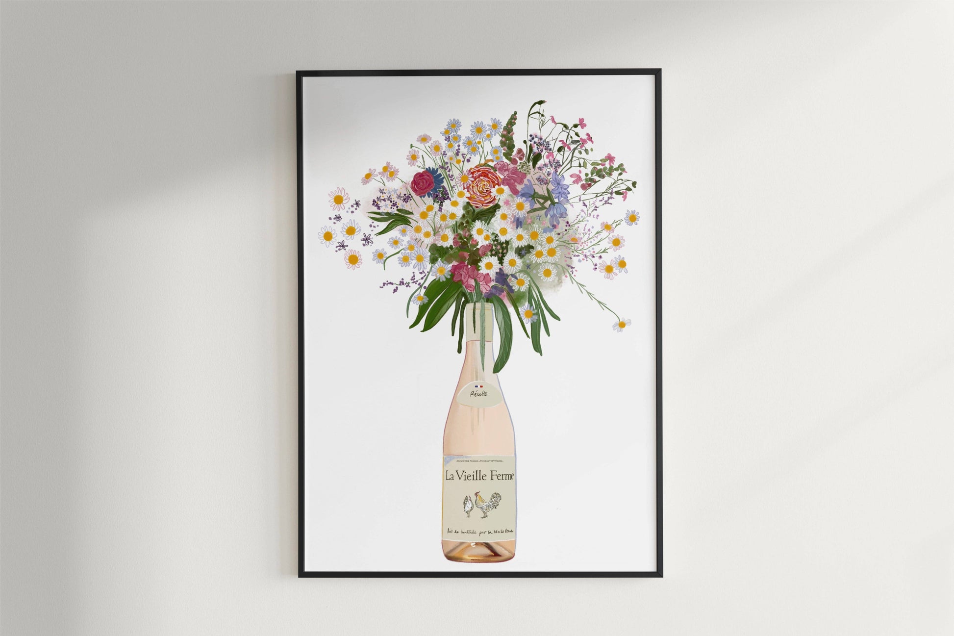 Chicken Wine and Wild Flowers Art Print detail