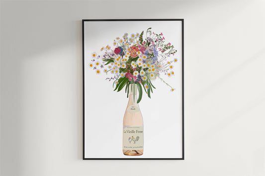 Chicken Wine and Wild Flowers Art Print detail