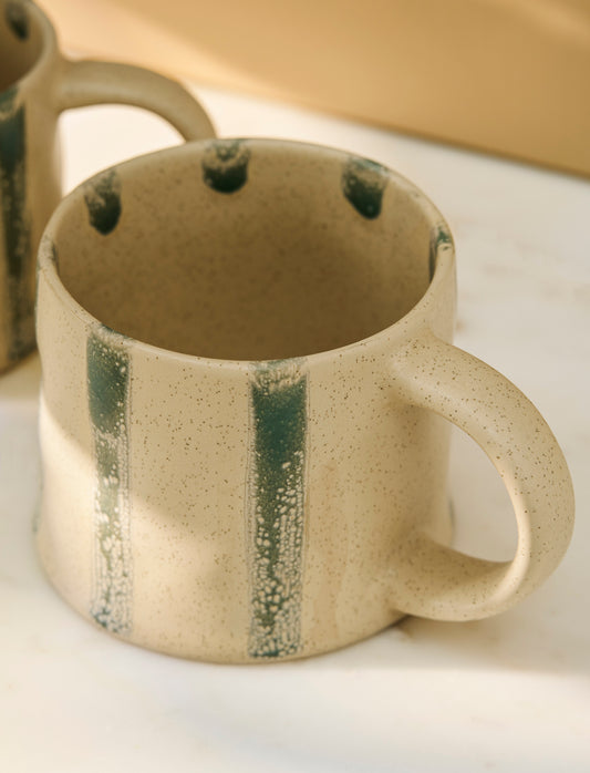 Woolstone Striped Mugs - Rosemary (Set of 2)