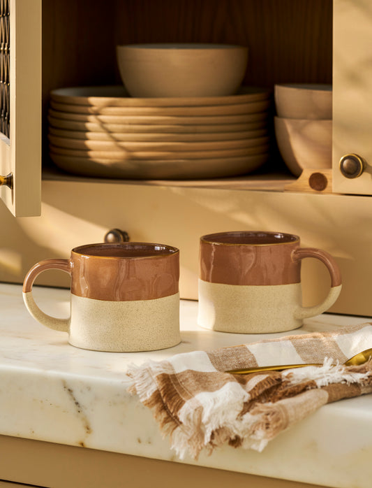 Bladon Half Glazed Mugs - Terracotta (Set of 2)