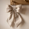 Stripe Hanging Bow - Beige & White