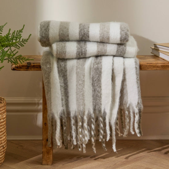 Beechwood Woven Stripe Throw Heath