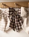 Gingham Hanging Bow - Cream & Beige