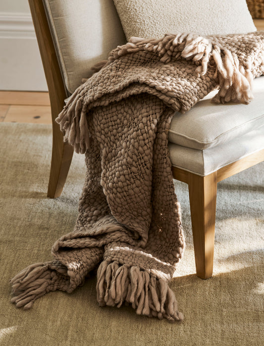 Ashfield Chunky Knit Throw - Truffle