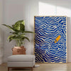 Lone Surfer – Blue Wave Retro Wall Art