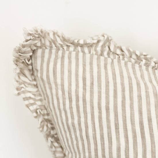 Natural beige stripe cushion detail
