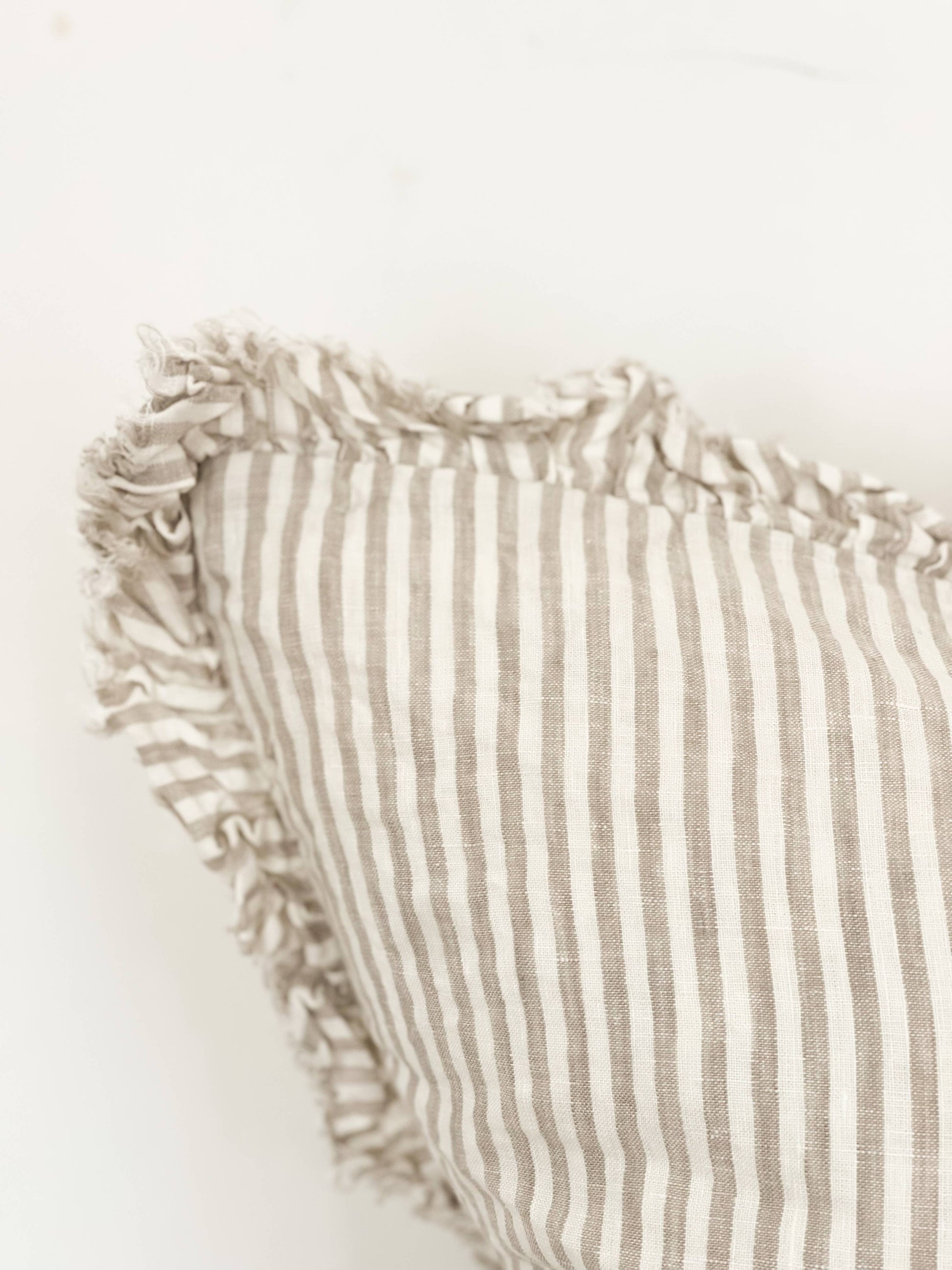 Natural beige stripe cushion detail
