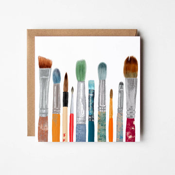 Brushes Blank Greetings Card