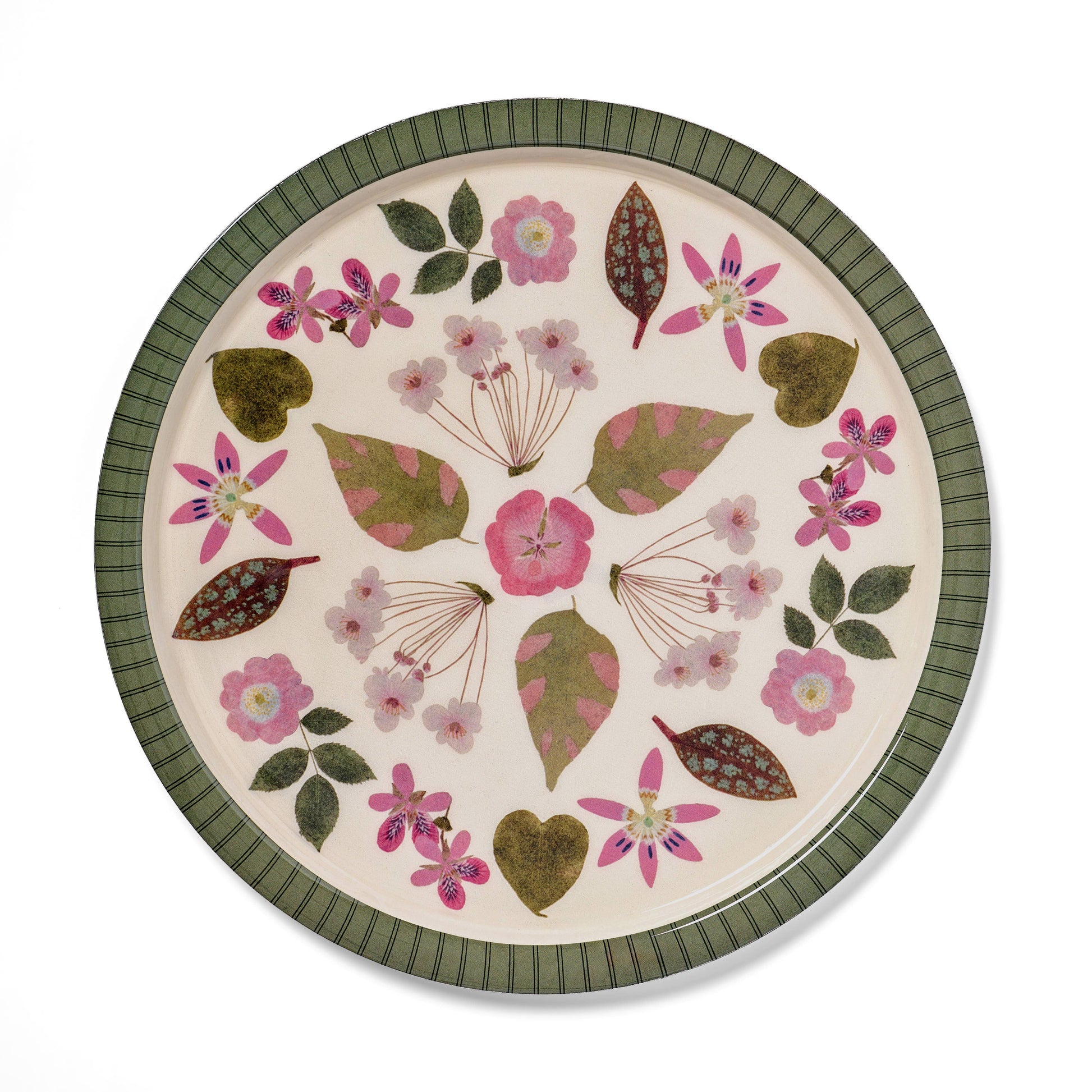Large Round Enamel Serving Tray - The Living Herbarium