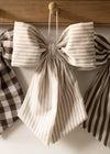 Stripe Hanging Bow - Beige & White