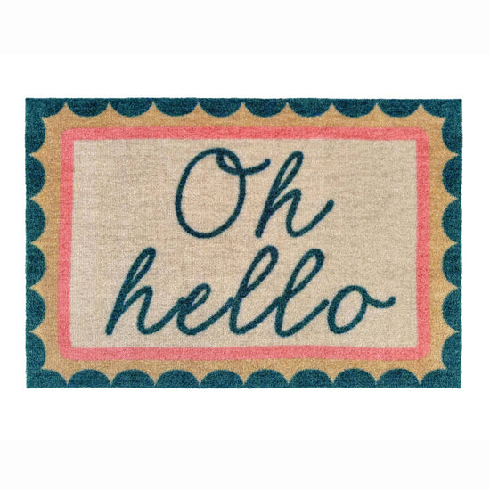Oh Hello doormat detail
