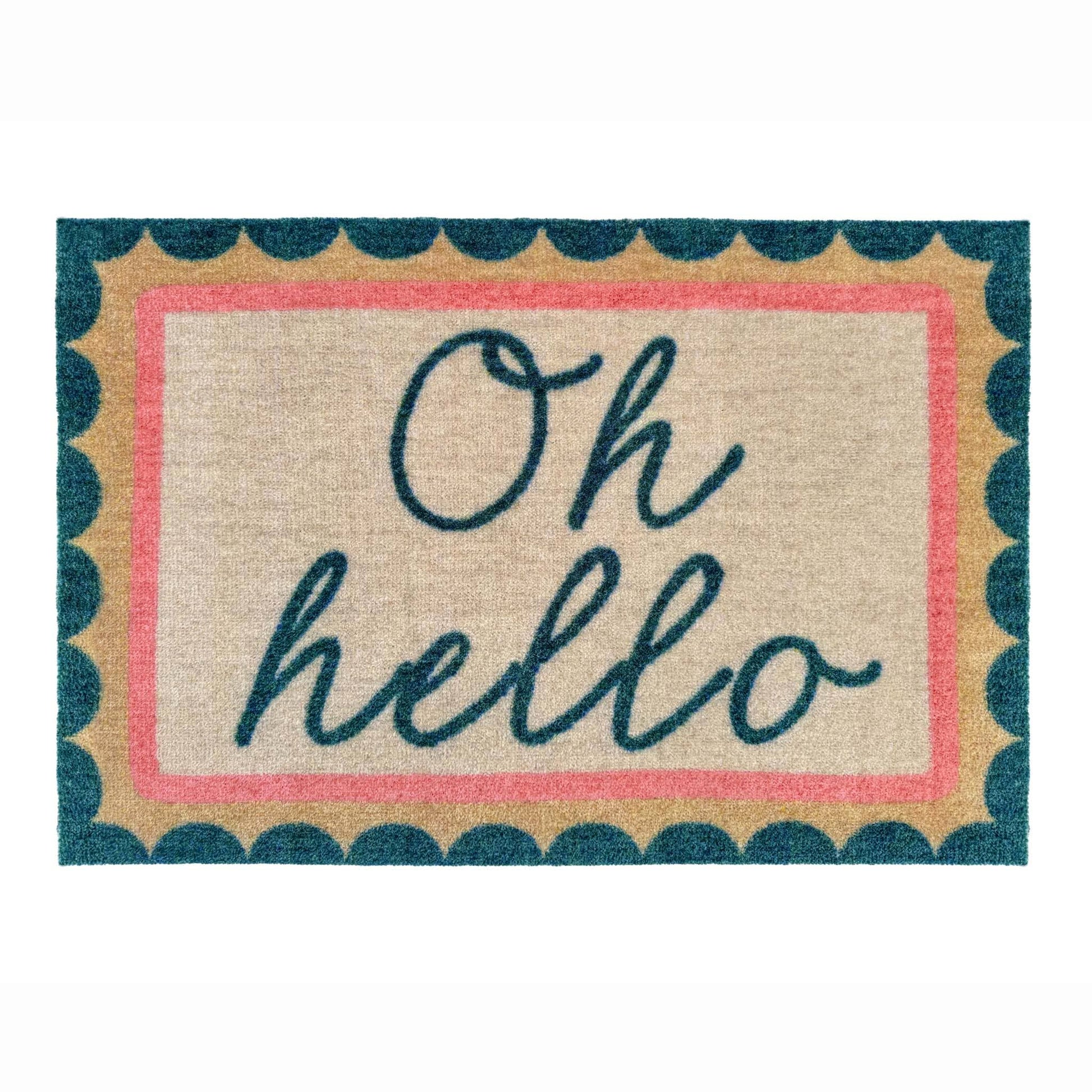 Oh Hello doormat detail