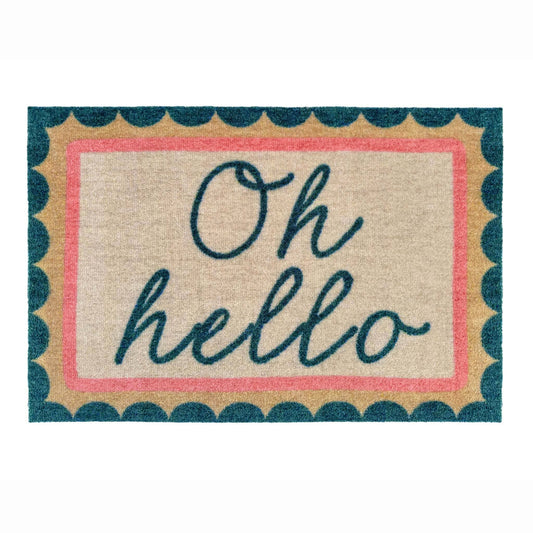 Oh Hello doormat detail
