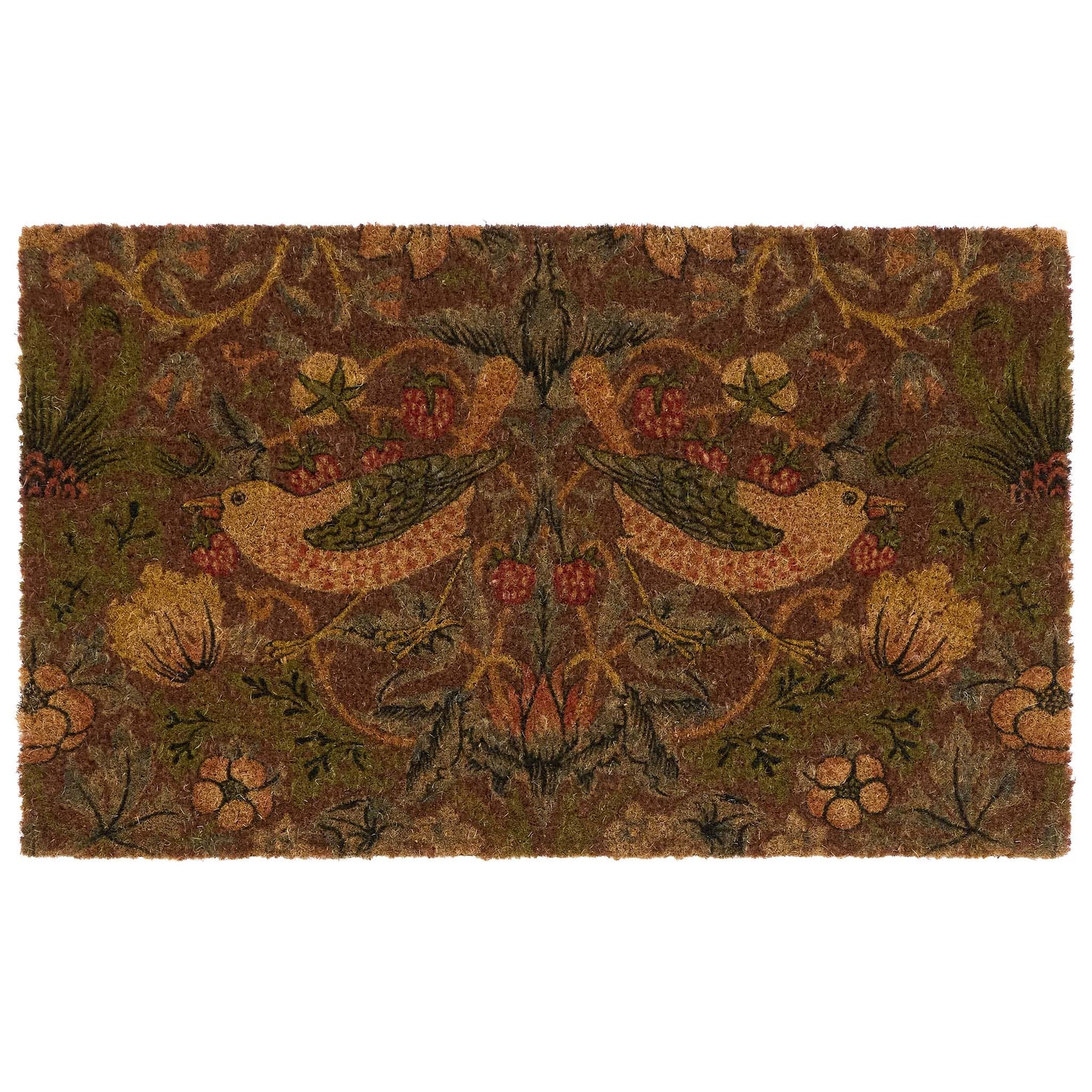 Strawberry Thief red doormat detail