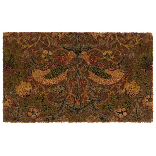 Strawberry Thief red doormat detail