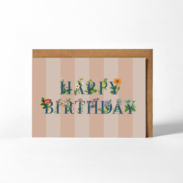 Greetings Card - Happy Birthday Wildflowers