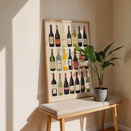 The Wine Collection – Vintage Bottle Chart Wall Art