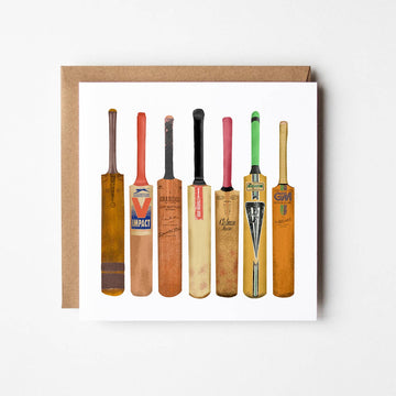 Cricket Bats Blank Greetings Card