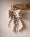 Gingham Hanging Bow - Cream & Beige