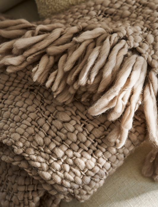 Ashfield Chunky Knit Throw - Truffle