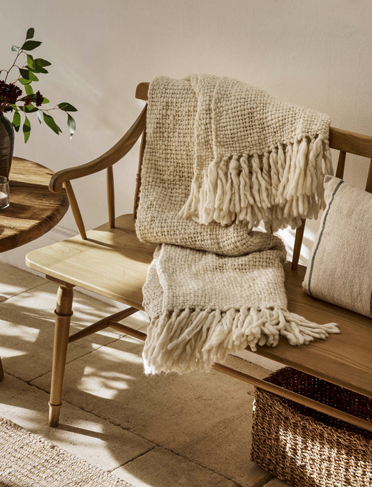 Ashfield Chunky Knit Throw - Ivory