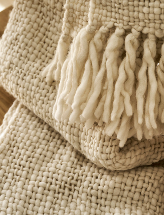 Ashfield Chunky Knit Throw - Ivory
