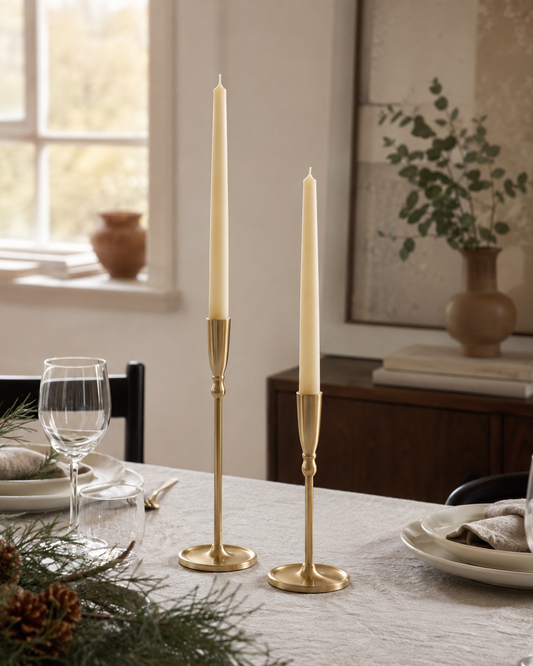 Ortillo Candle Stick - Brushed Gold (Set of 2)