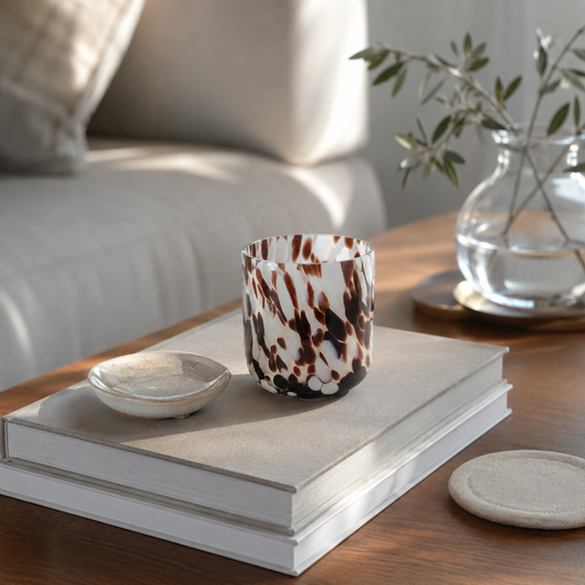 Small Confetti Candle - Brown