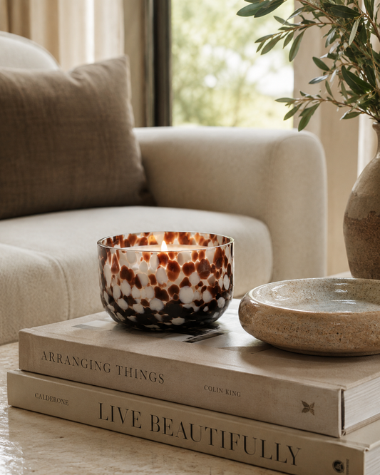 Medium Confetti Candle - Brown