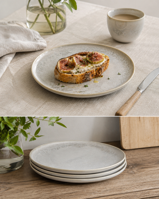 Pebble Glaze Side Plate - Dove Grey (Pack of 4)