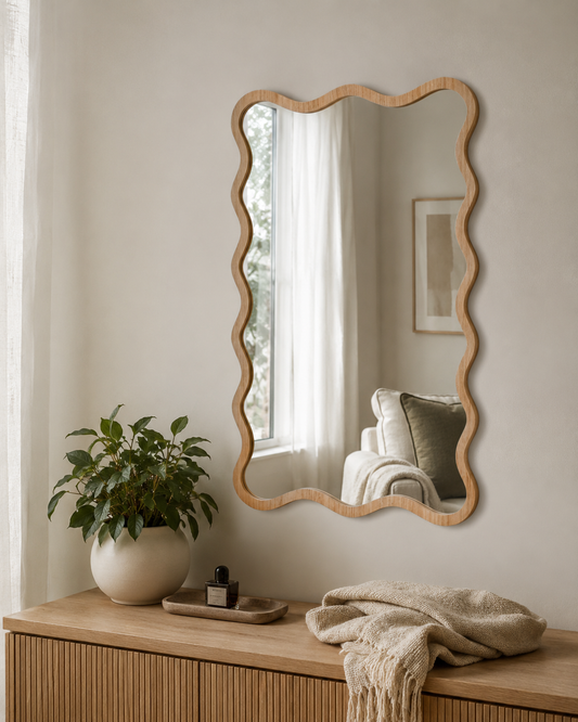 Wiggle Mirror - Oak