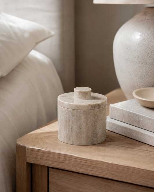 Small Tarragona Marble Storage Jar