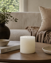 Large Rustic Pillar Candle - White