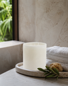 Large Rustic Pillar Candle - White