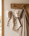 Gingham Hanging Bow - Cream & Beige