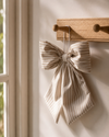 Stripe Hanging Bow - Beige & White