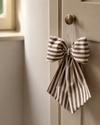 Stripe Hanging Bow - Brown Large