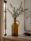 Handblown Glass Bottle Vase Amber