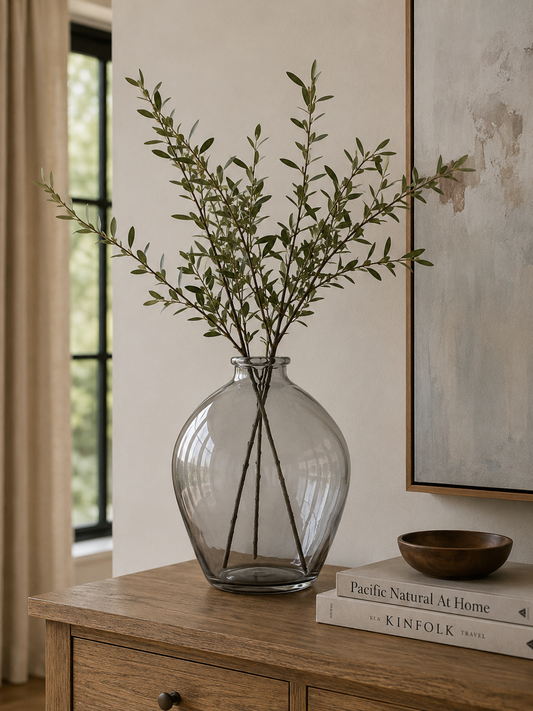 Pereda Handblown Glass Vase - Smoke