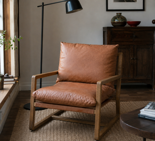 Burela Lounge Chair - Vintage Brown